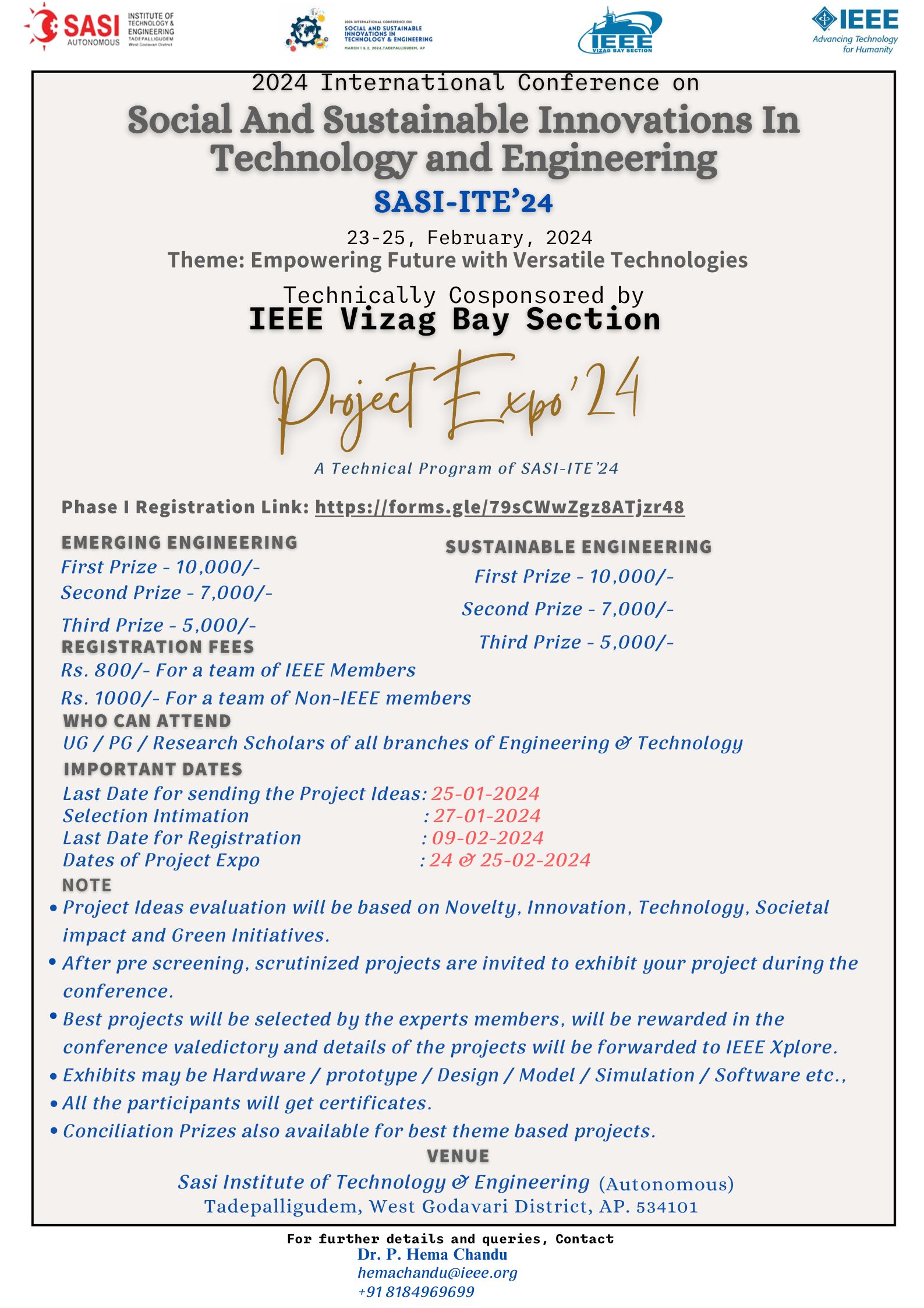 2024 International Conference on Social And Sustainable Innovations In Technology and Engineering SASI-ITE’24